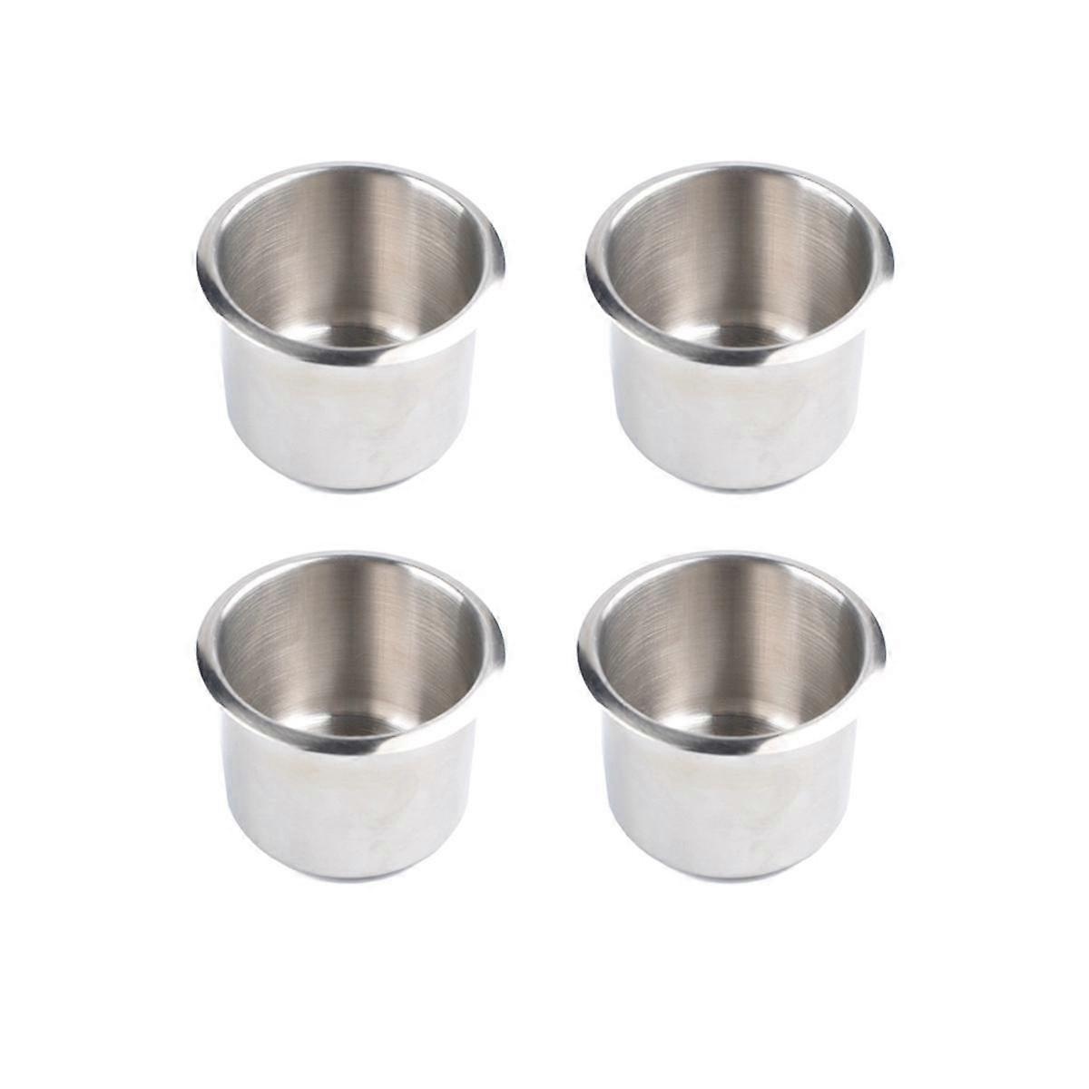 Set Mit 4 Universellen Becherhaltern Für Boote Und Pokertische, Aus Edelstahl, 68 X 55 Mm, Zur Einbaumontage.