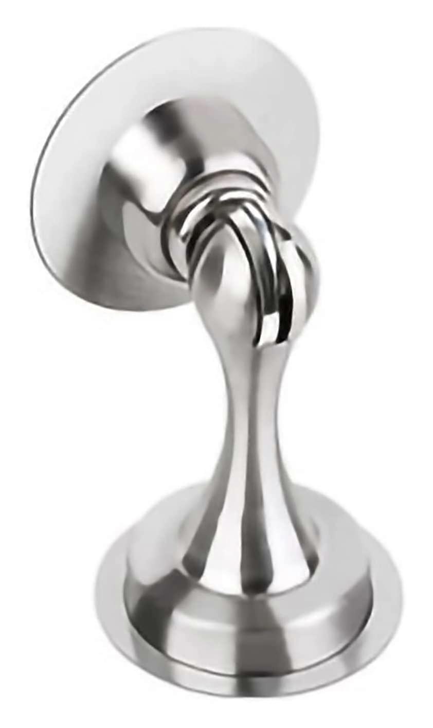 Magnetischer Türstopper Aus Gebürstetem Nickel-edelstahl Mit Doppelter Befestigung Und Wandschutz