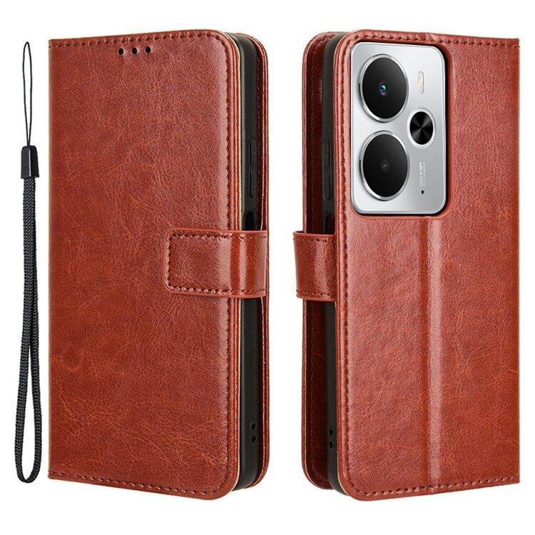 Klapphülle Für Realme 14 5g / Realme 14t 5g, Crazy Horse Wallet, Braun
