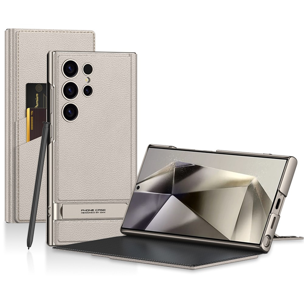 Samsung Galaxy S25 Ultra Hülle, Gkk Kickstand Wallet, Titangrau