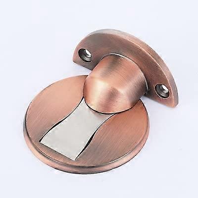 Robuster Magnetischer Türstopper Aus Perforiertem Rotbronze Zur Bodenbefestigung Mit Starker Haftung.