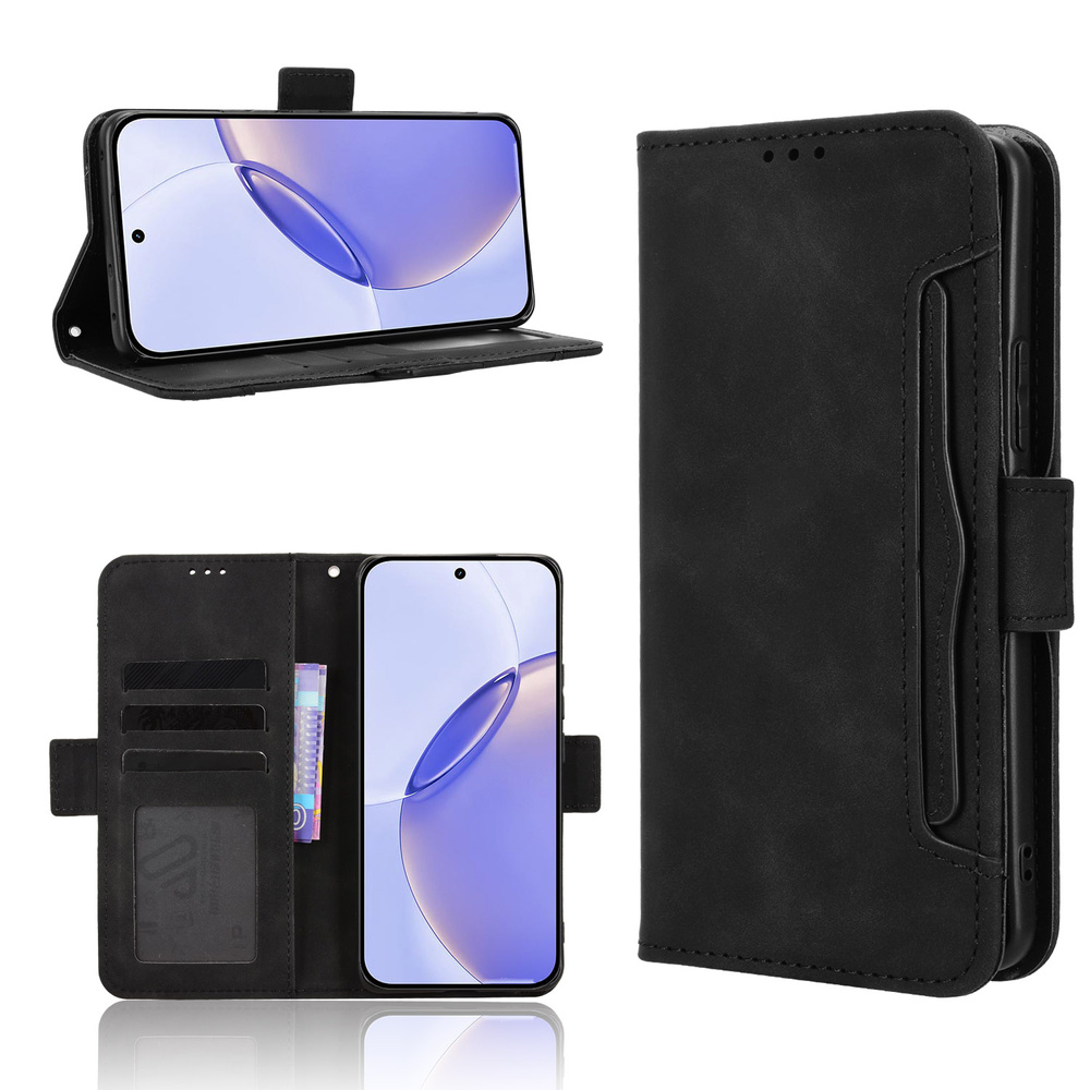Realme 16 Pro Plus Flip-hülle, Kartenfach, Schwarz