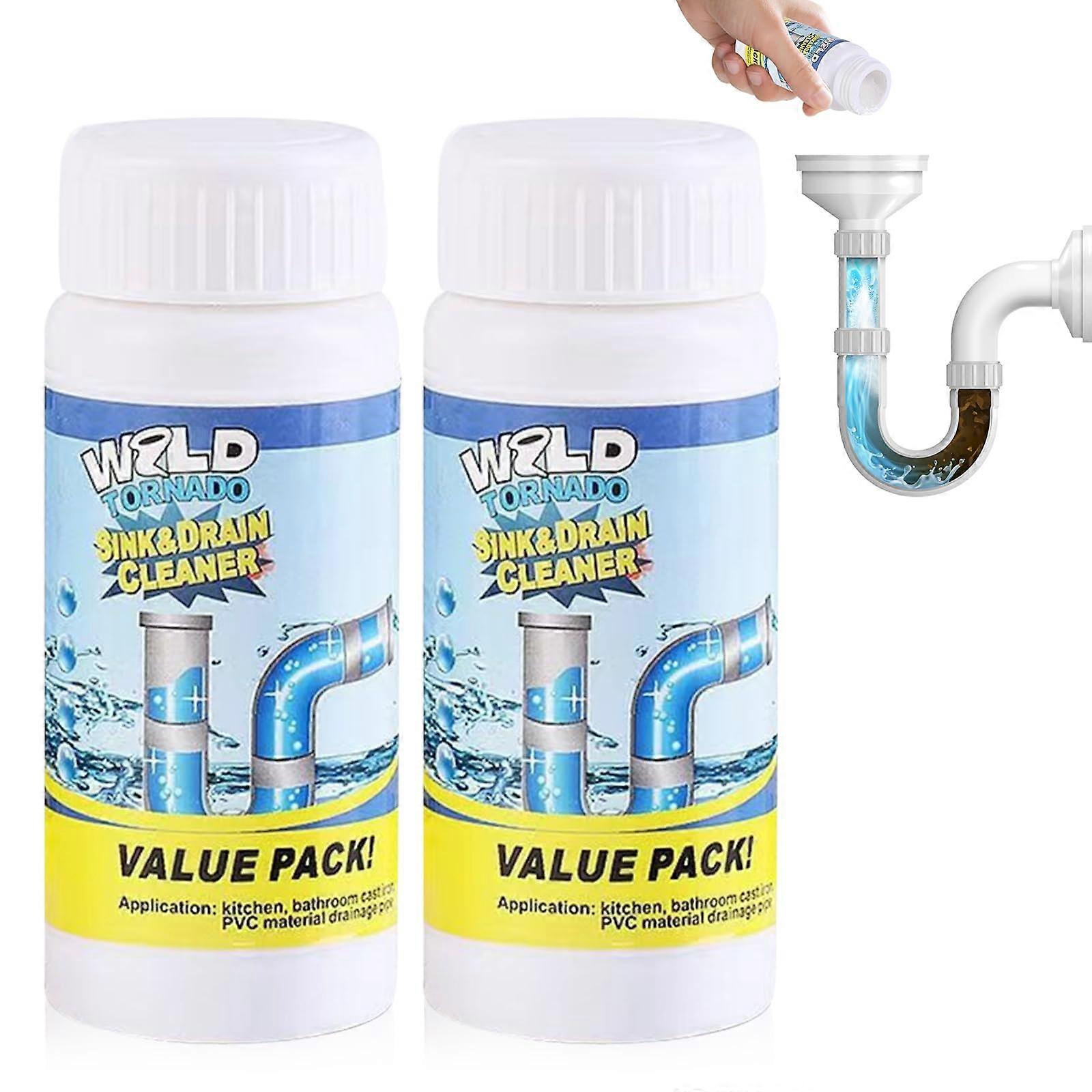 Abflussreinigungspulver (2er-pack) – Schnell Wirkend, Geruchsreduzierend, Reinigt Abflüsse In Küche Und Bad