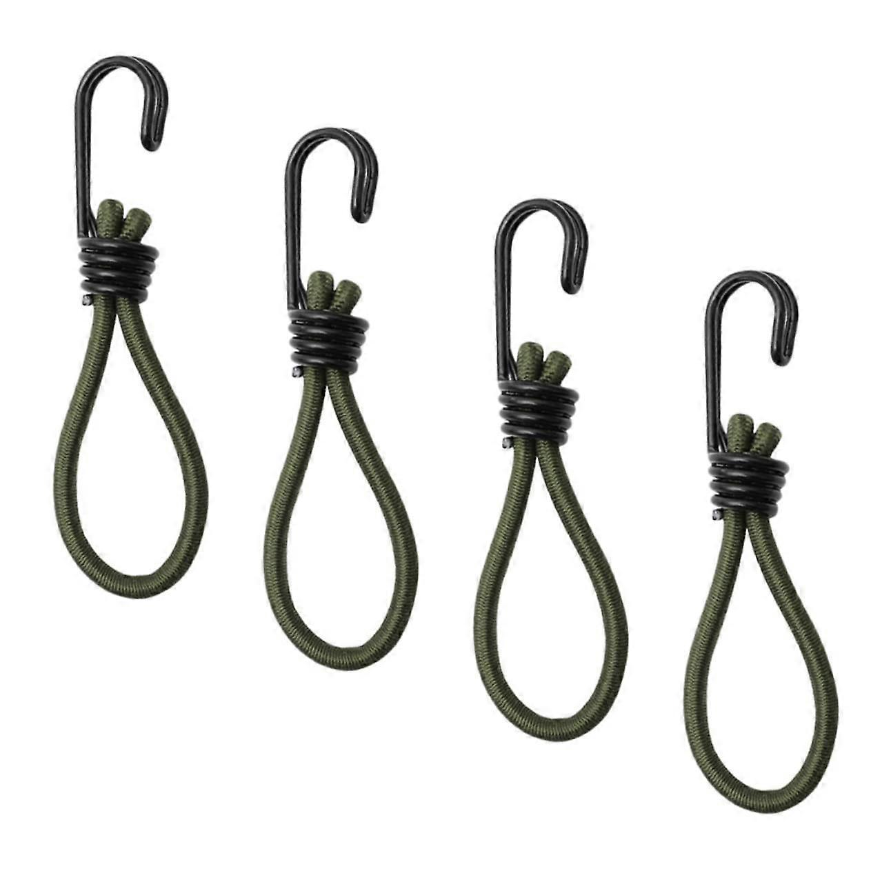 Set Mit 4 Mini-gummiseilen Mit Haken, Starke Elastische Spannung, Für Zelte Und Campingmarkisen