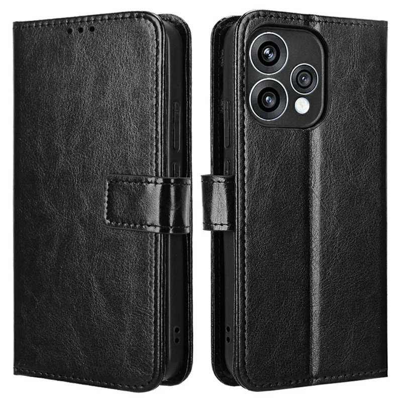 Klapphülle Für Oppo Reno 15, Crazy Horse Wallet, Schwarz