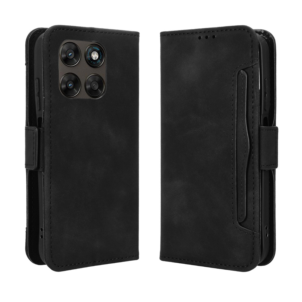 Klapphülle Für Motorola Moto G77 / G67, Mit Kartenfach, Schwarz