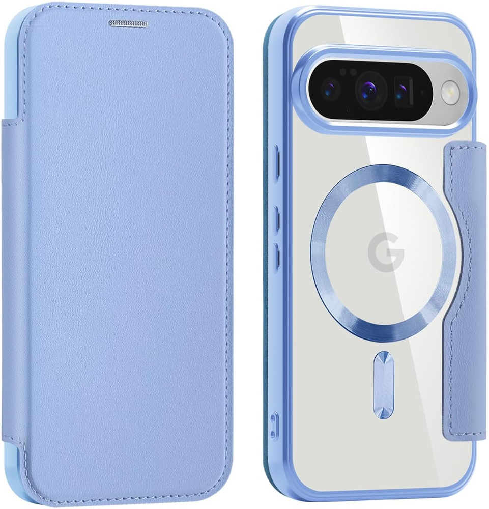 Google Pixel 10 / 10 Pro Flip Case, Rfid Wallet Magsafe Mit Kameraschutz, Blau