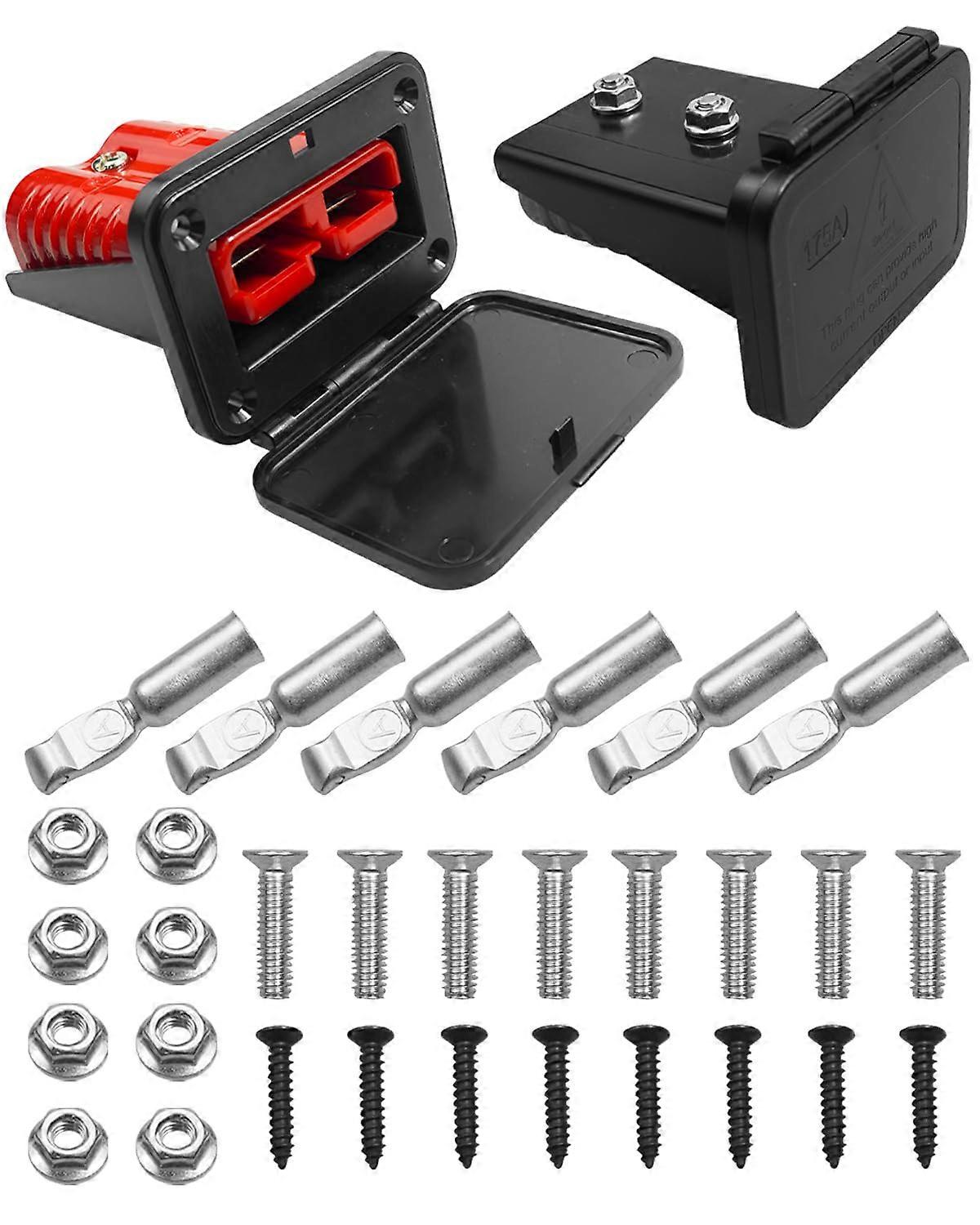 Anderson 175a Schnellanschluss-batteriestecker Mit Einbaurahmen Und Staubschutzkappe, Robuster Stromanschluss Für Utvs, Atvs, Lkws Und Boote – 2er-pack