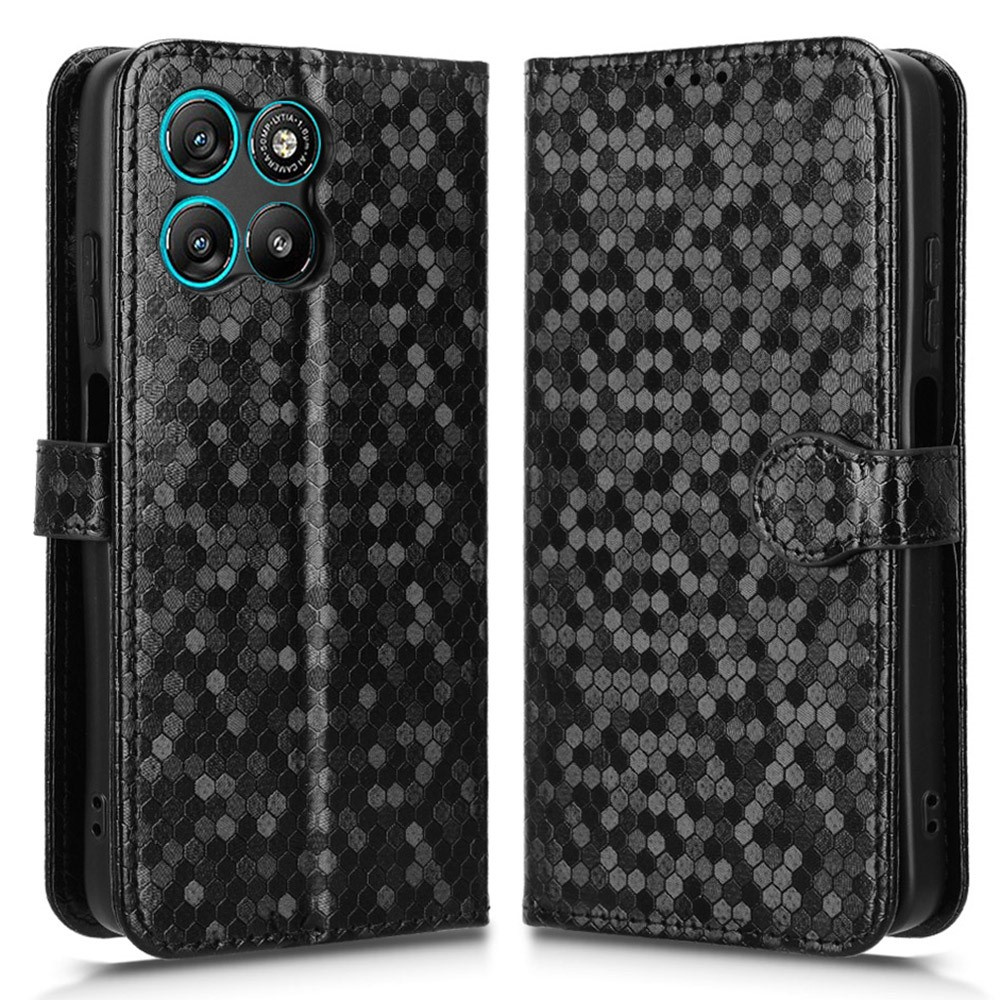 Motorola Moto G57 Power Wallet Rhombus Flip Case, Schwarz