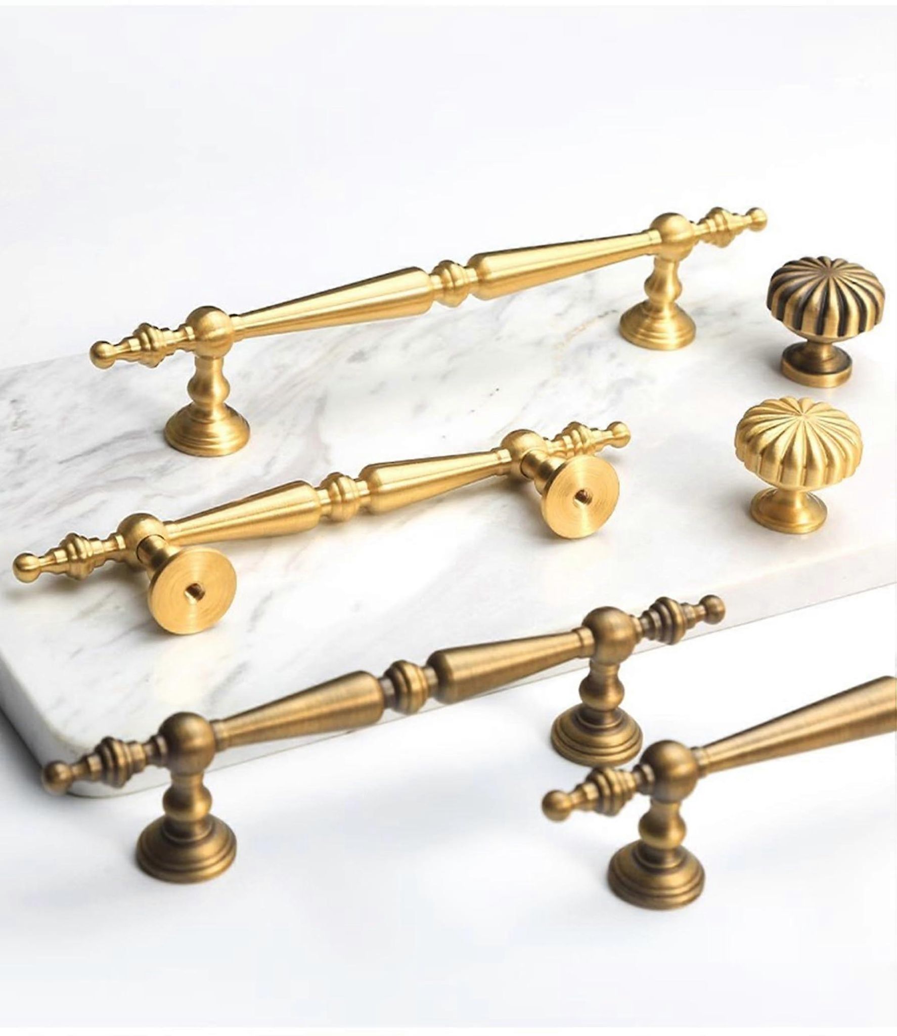 Möbelgriffe Aus Gebürstetem Messing, 9,6 Cm (3,78 Zoll) Mitte-zu-mitte-abstand, Schubladengriffe Im Vintage-stil, Massive Messingkonstruktion Für Kommode Und Küche.