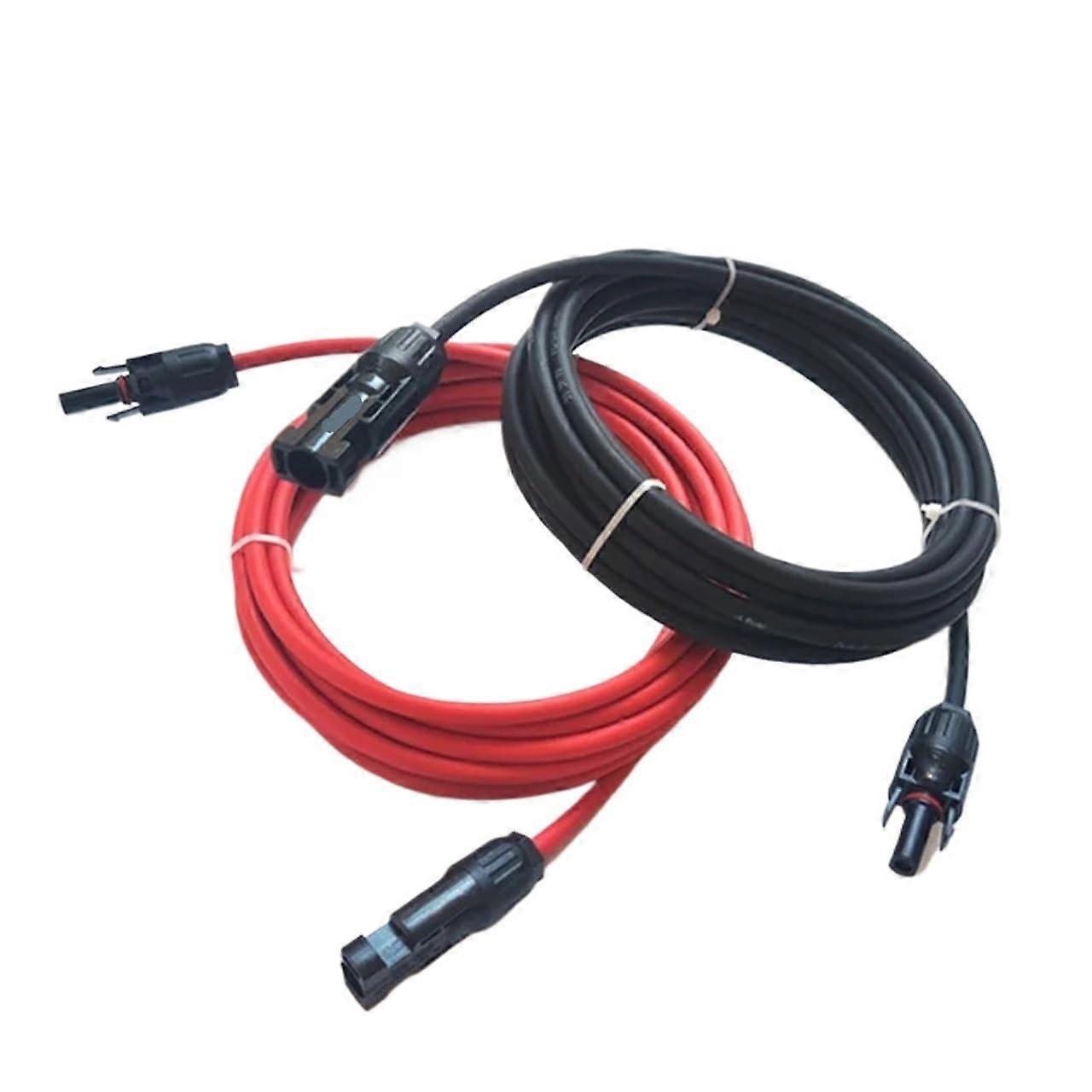 14 Awg Solarmodul-verlängerungskabel, Rotes Und Schwarzes Adernpaar, 1 M, Verzinntes Kupfer Mit Steckverbindern