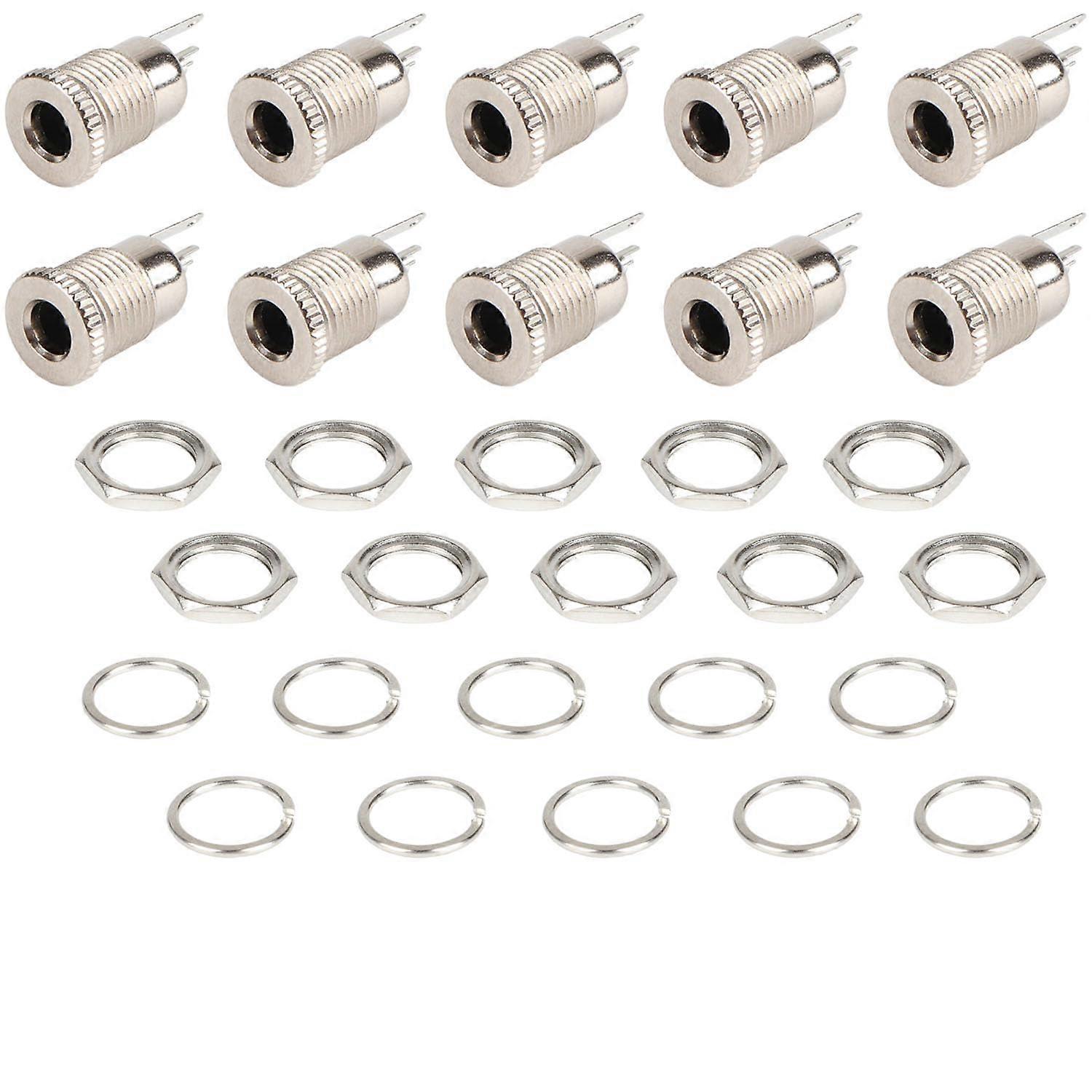 Packung Mit 10 Wasserdichten 5,5 X 2,1 Mm Metallgewinde-buchsen Für 12 V 10 A Gleichstromnetzteil