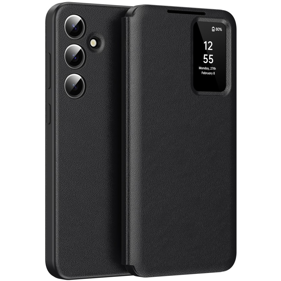 Samsung Galaxy S25+ Plus Smart View Wallet Flip Case, Schwarz