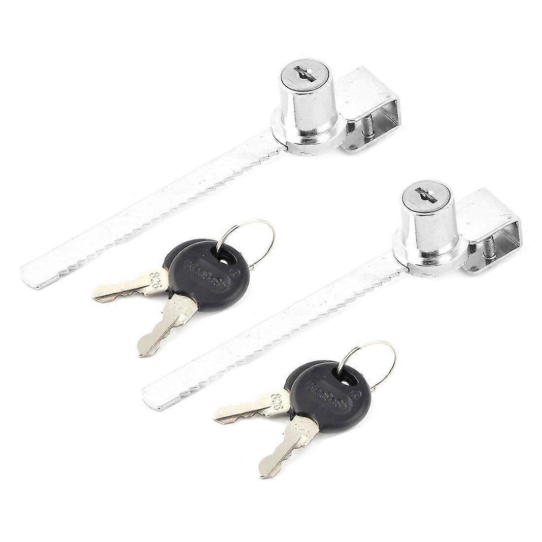 Set Mit 2 Schlössern Für Glastüren, Robuste Metall-schiebeschlösser Für Vitrinen Oder Büroschränke Mit Schlüsseln