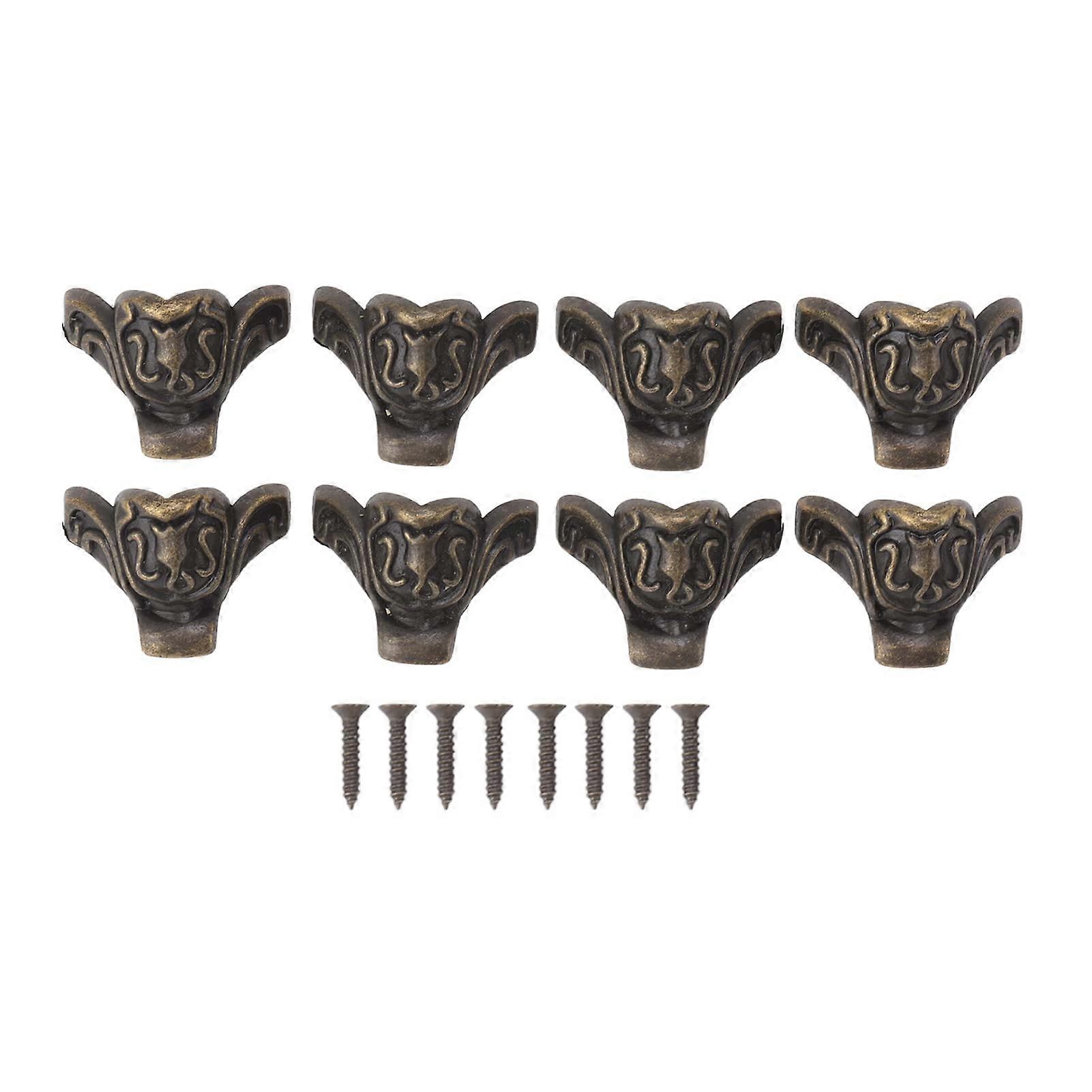 Set Aus 8 Antiken Schmuckkästchenfüßen Aus Messing-zink-legierung Mit Schrauben, Für Stabilen Stand Und Oberflächenschutz