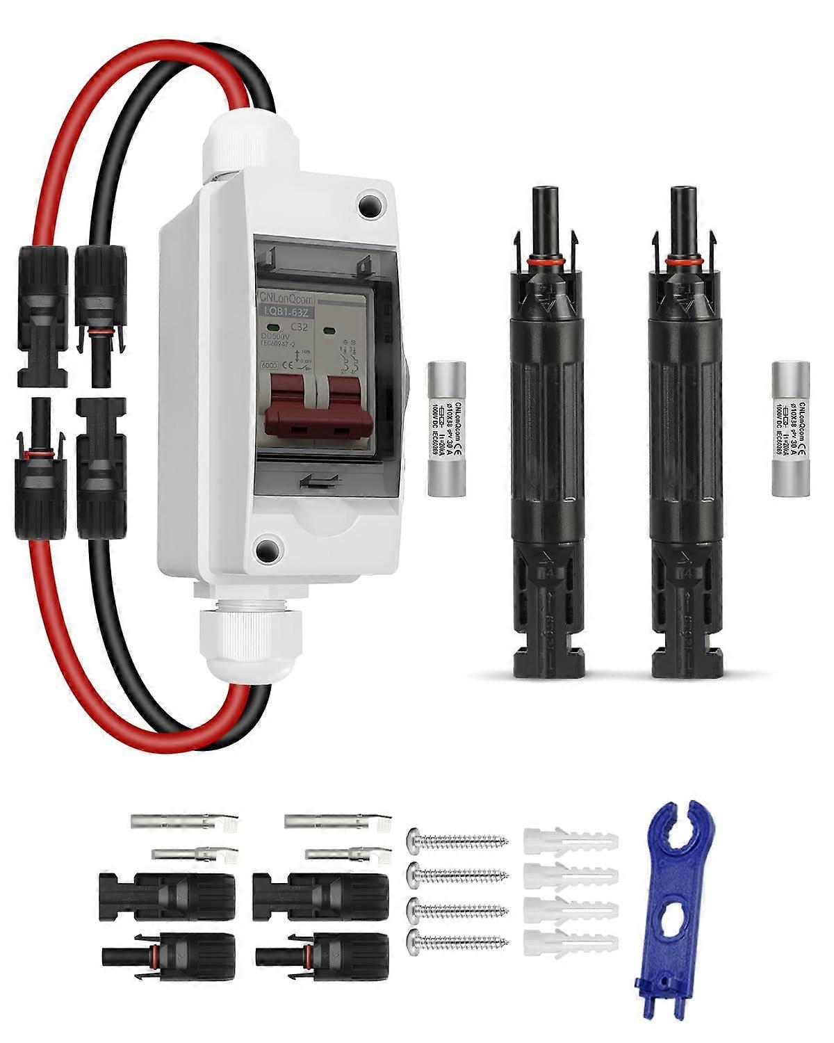 32a 500v Dc Solar-trennschalter Mit Pv-anschluss Und 30a Sicherung Für Die Außeninstallation