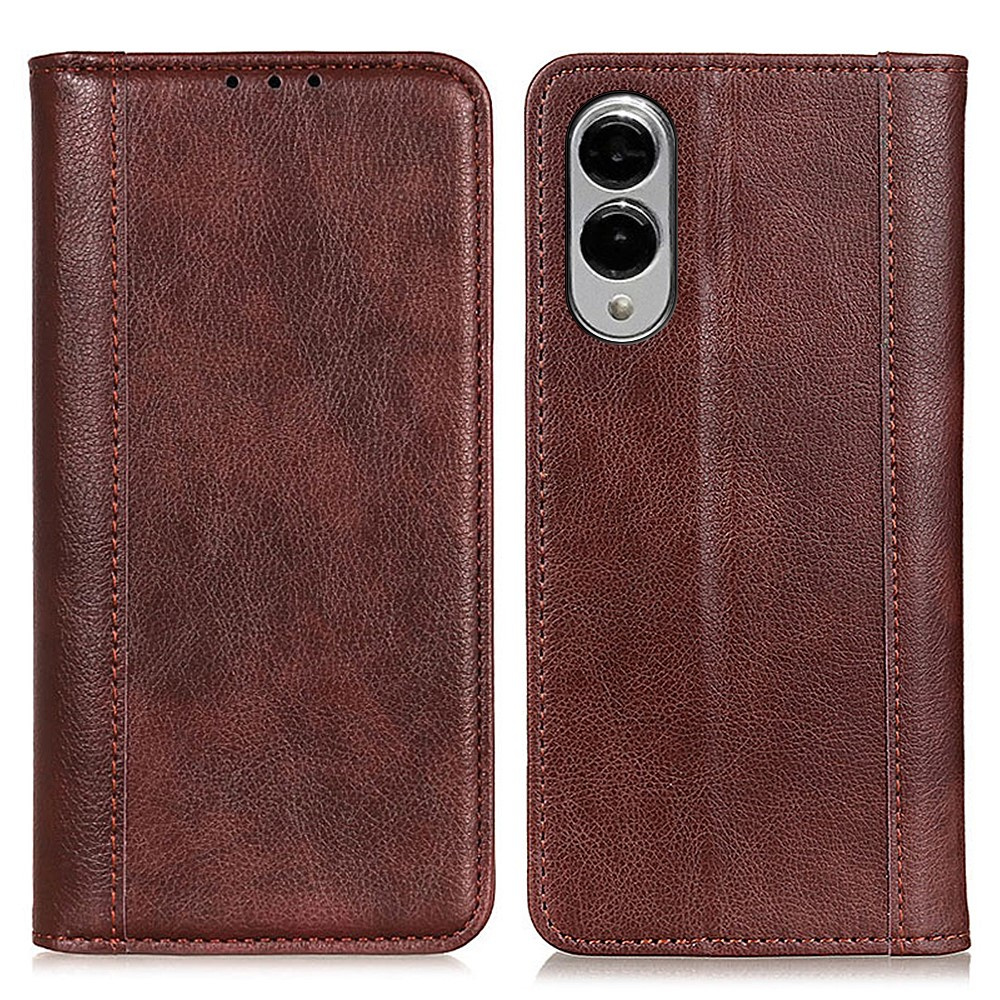 Samsung Galaxy S25 Edge Flip-hülle Aus Kunstleder, Braun