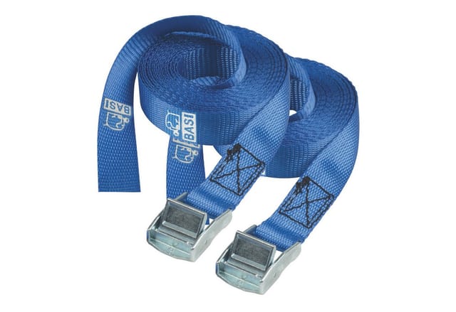 BASI - Spanngurt 2er Set - SG 306 - Blau - mit Klemmschloss - TÜV geprüft - Zurrkraft 100 kg - 0004-0306