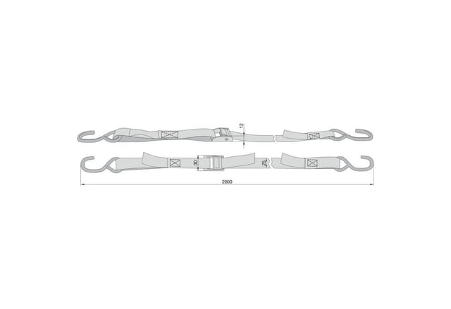 BASI - Spanngurt 2er Set - SG 307 - Blau - mit Klemmschloss und S-Haken - TÜV geprüft - Zurrkraft 125 kg - 0004-0307