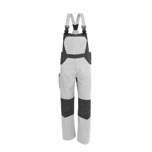 Latzhose X-Serie weiß/grau Größe 44