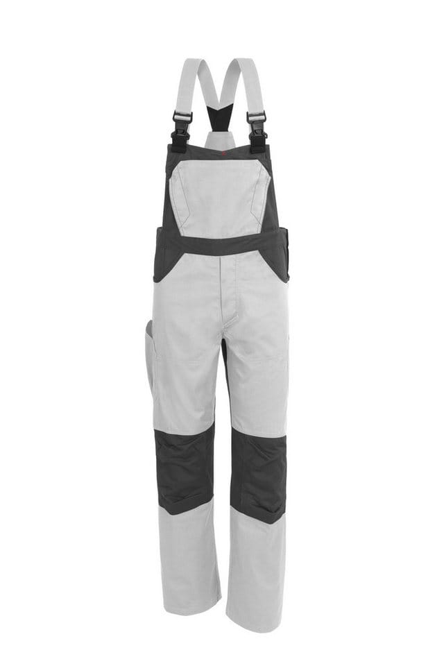 Latzhose X-Serie weiß/grau Größe 98