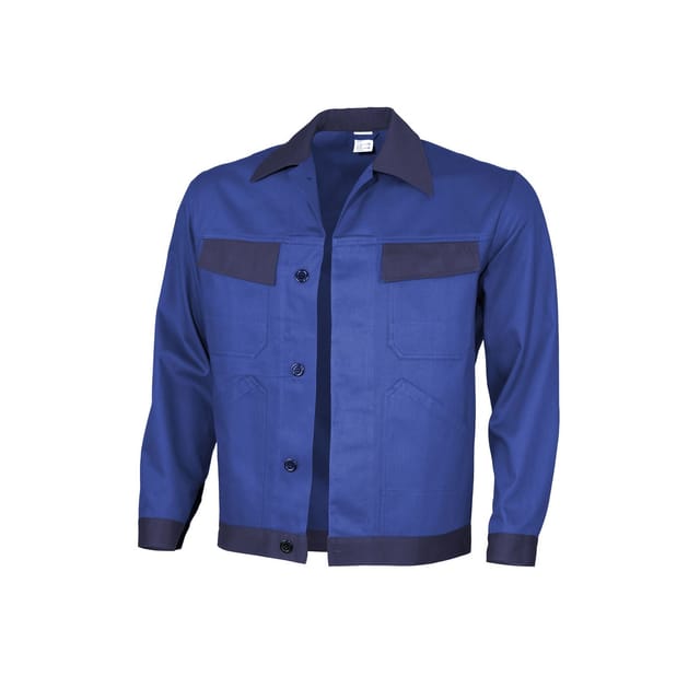 Bundjacke basic 2-farbig kornblau/marine Größe 64