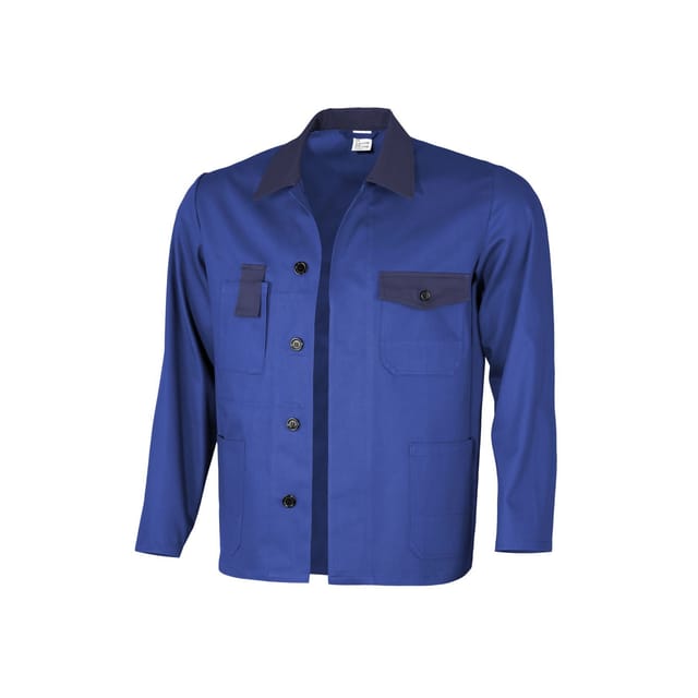 Arbeitsjacke basic 2-farbig kornblau/marine Größe 66