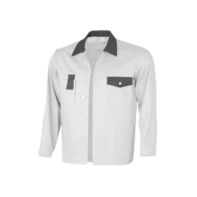 Arbeitsjacke basic 2-farbig weiß/grau Größe 110