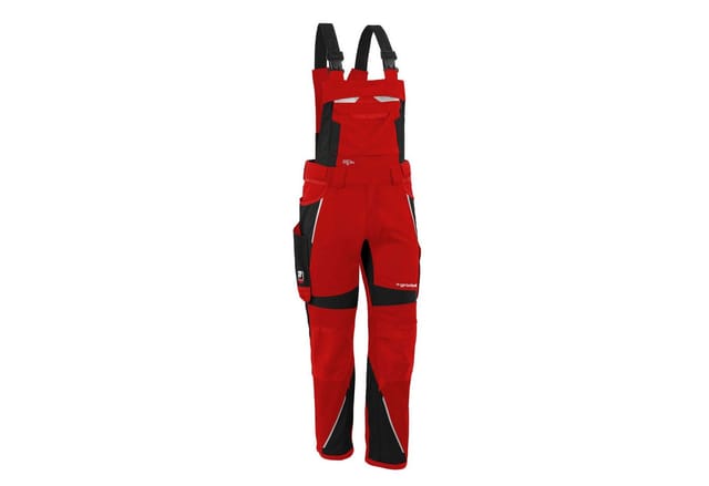 Latzhose "IRON" rot/schwarz, Gr. N56