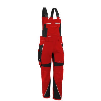 Latzhose "IRON" rot/schwarz, Gr. S42