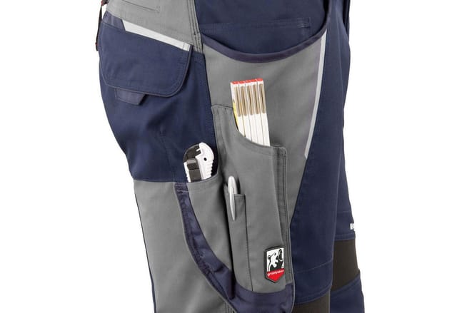 Latzhose "IRON" marine/grau, Gr. L60