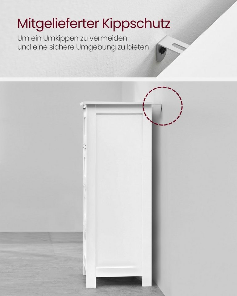 Badezimmerschrank Weiß Mit 4 Schubladen - L30 Cm Bild 2