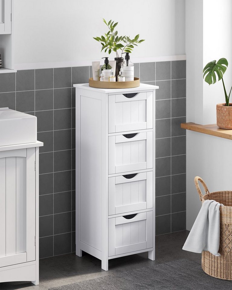 Badezimmerschrank Weiß Mit 4 Schubladen - L30 Cm Bild 3