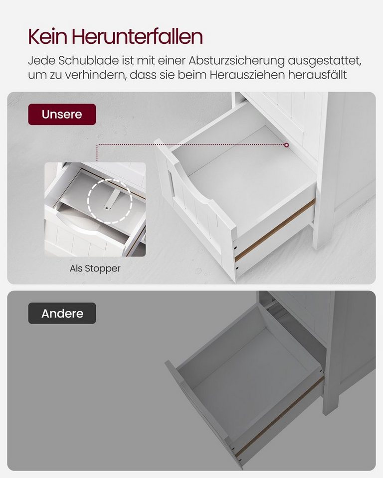 Badezimmerschrank Weiß Mit 4 Schubladen - L30 Cm Bild 4
