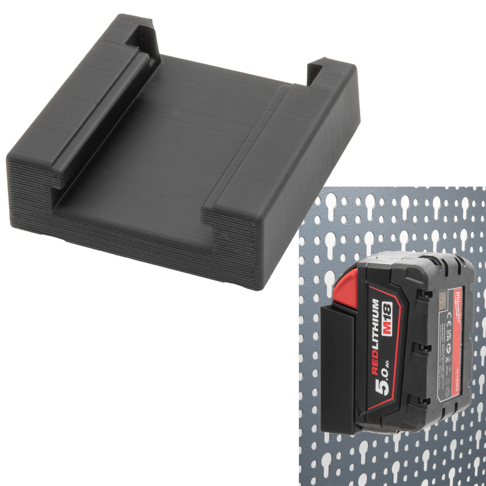 Akkuhalter Milwaukee für Küpper Lochwand M18 Halterung Akkuhalter Wandhalter 18V Bild 6