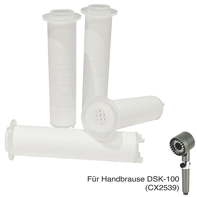 BadeStern Duschkopf Halterung: 4er-Set Wasserfilter für Handbrause DSK-100
