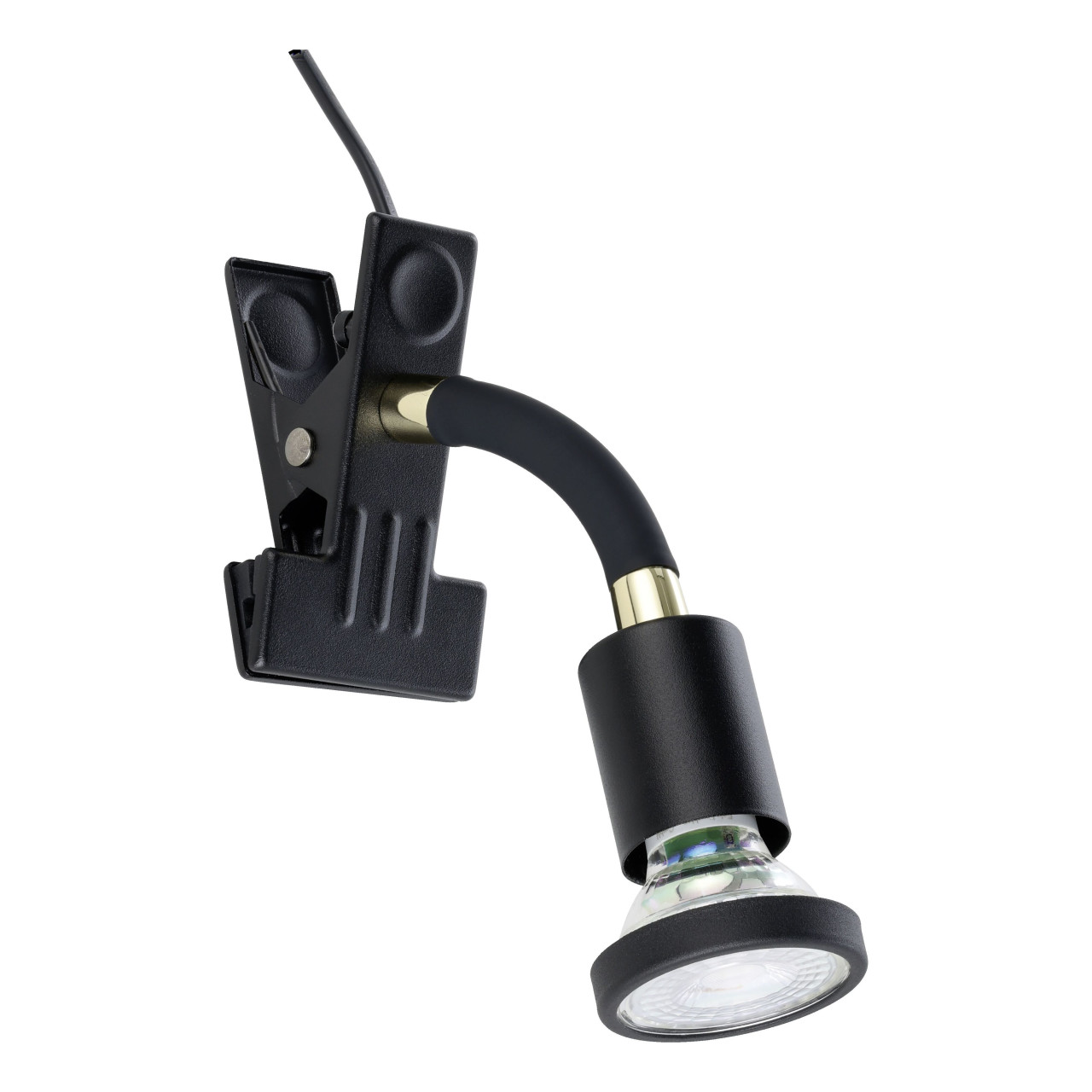 Eglo Klemmspot Parrini schwarz/messing 1er GU10 Bild 2
