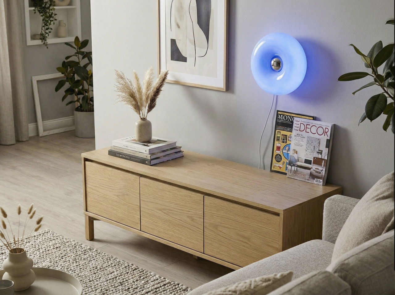 Eglo LED-Tischleuchte Basile Ø 30 x 10,8 cm warmweiß blau Bild 3
