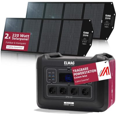Tragbares Solargenerator-Set ENERGY 2400 + SOLAR 220 DUO