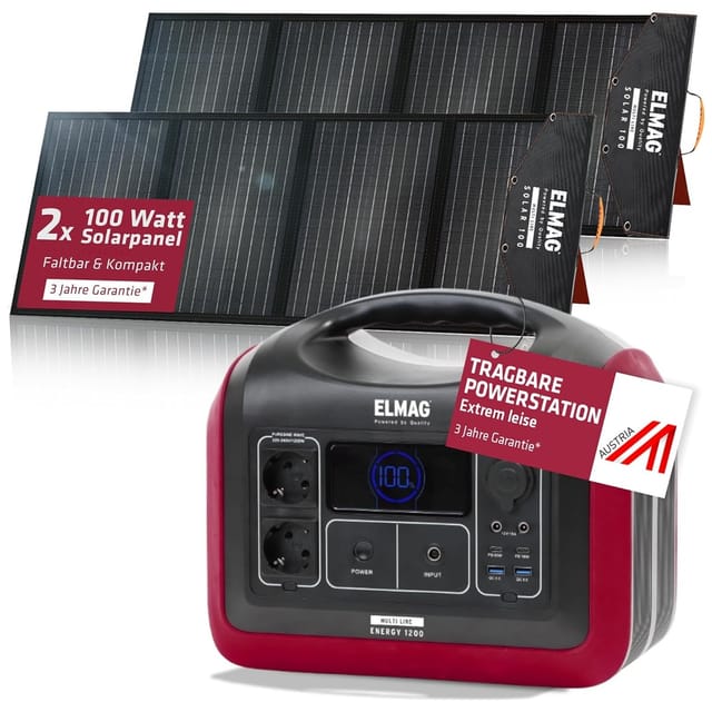 Tragbares Solargenerator-Set ENERGY 1200 + SOLAR 100 DUO