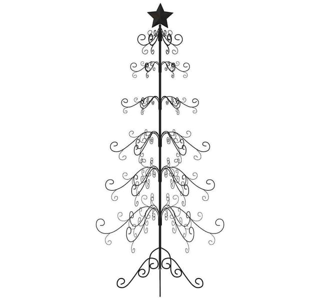 vidaXL Metall-Weihnachtsbaum für Dekorationen Schwarz 180 cm