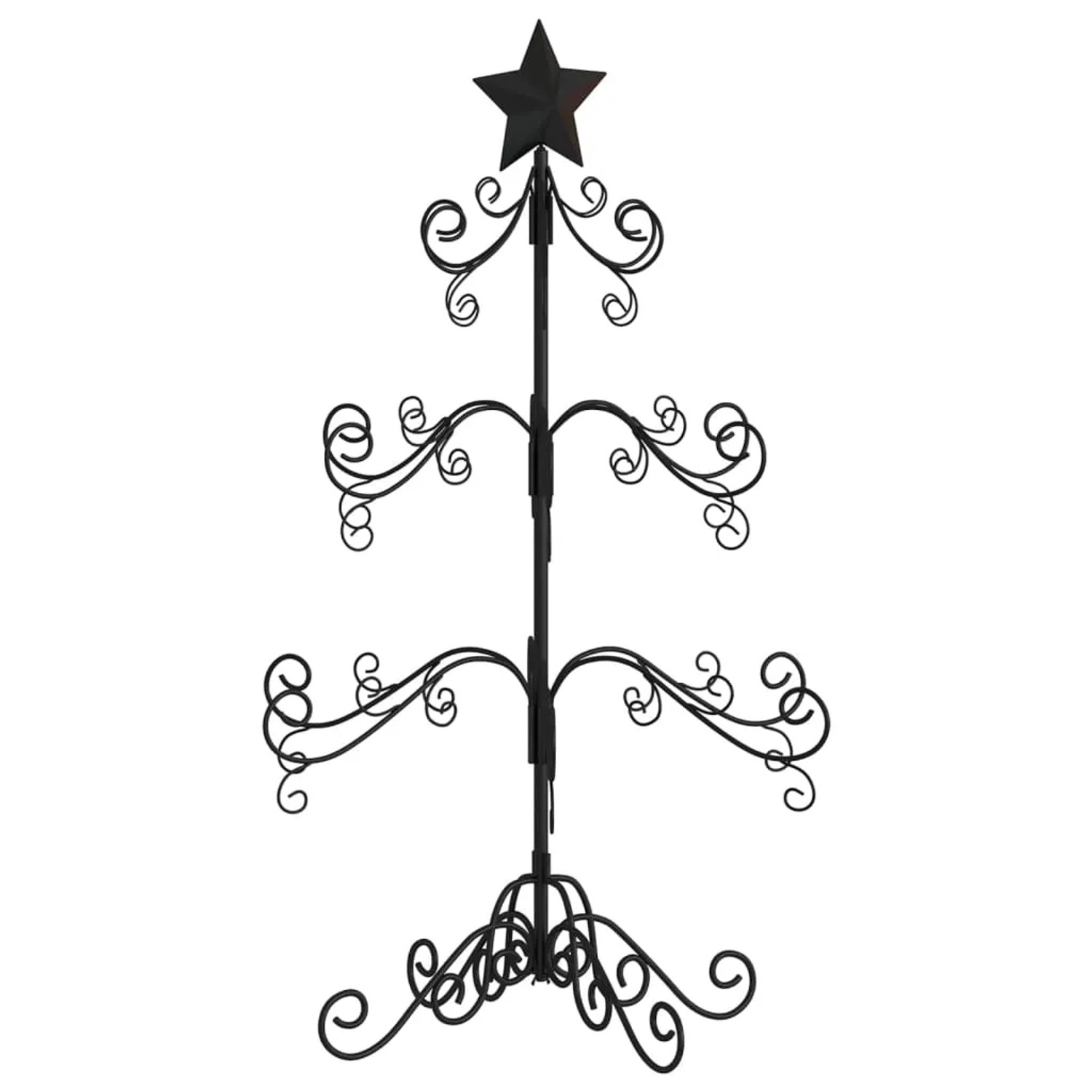 vidaXL Metall-Weihnachtsbaum für Dekorationen Schwarz 90 cm Modell 3