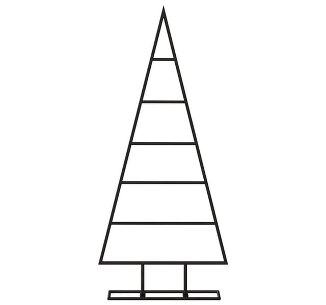 vidaXL Metall-Weihnachtsbaum für Dekorationen Schwarz 90 cm Modell 4