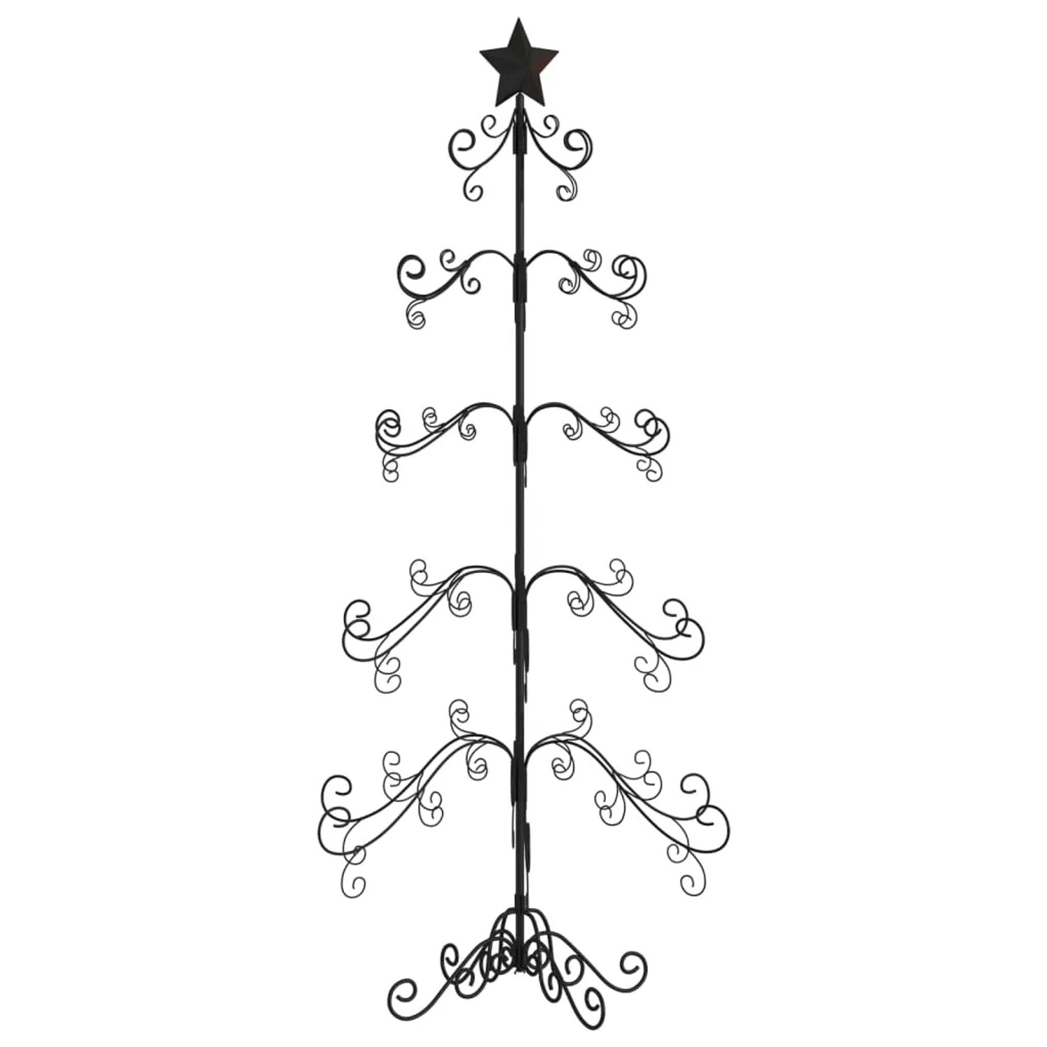 furnicato Metall-Weihnachtsbaum für Dekorationen Schwarz 150 cm