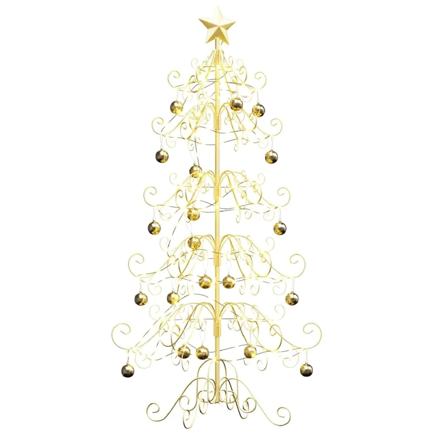 vidaXL Metall Weihnachtsbaum Gold 150 cm Pulverbeschichteter Stahl 42019183
