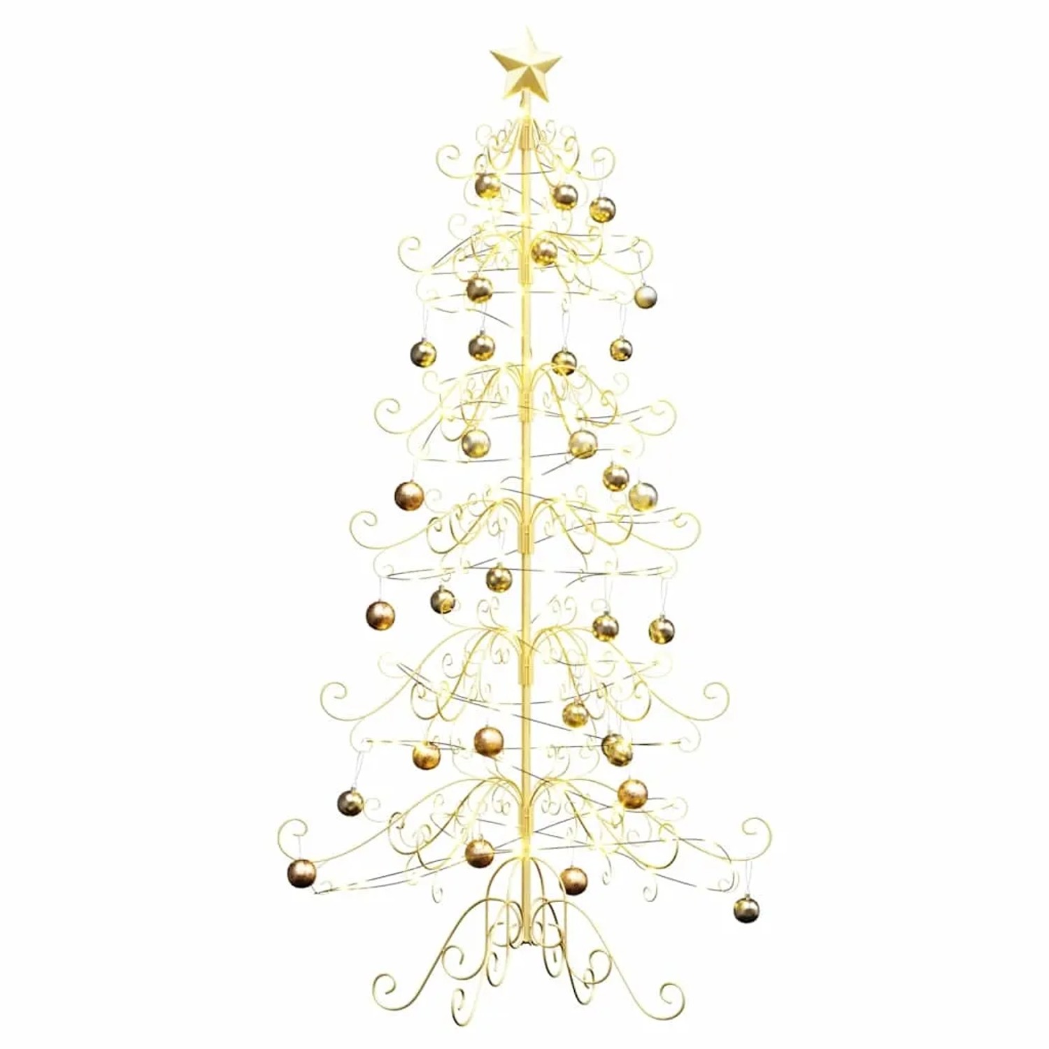 vidaXL Metall Weihnachtsbaum Gold 180 cm Pulverbeschichteter Stahl 42019184