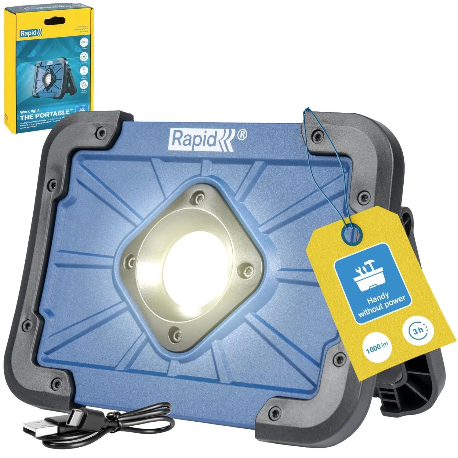 Rapid LED-Arbeitsleuchte mit Akku The Portable 1.000,m IP65