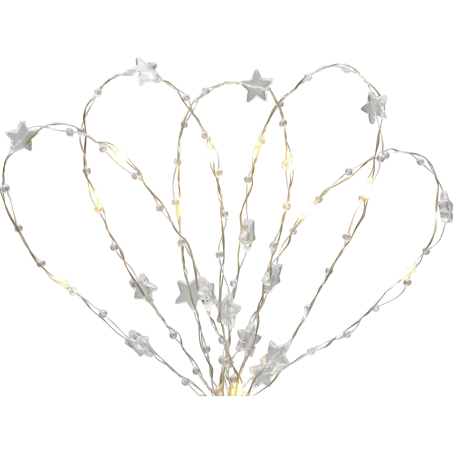 LED-Lichterkette Diamanten 20 LEDs Warmweiß Transparentes Kabel 2,2 m