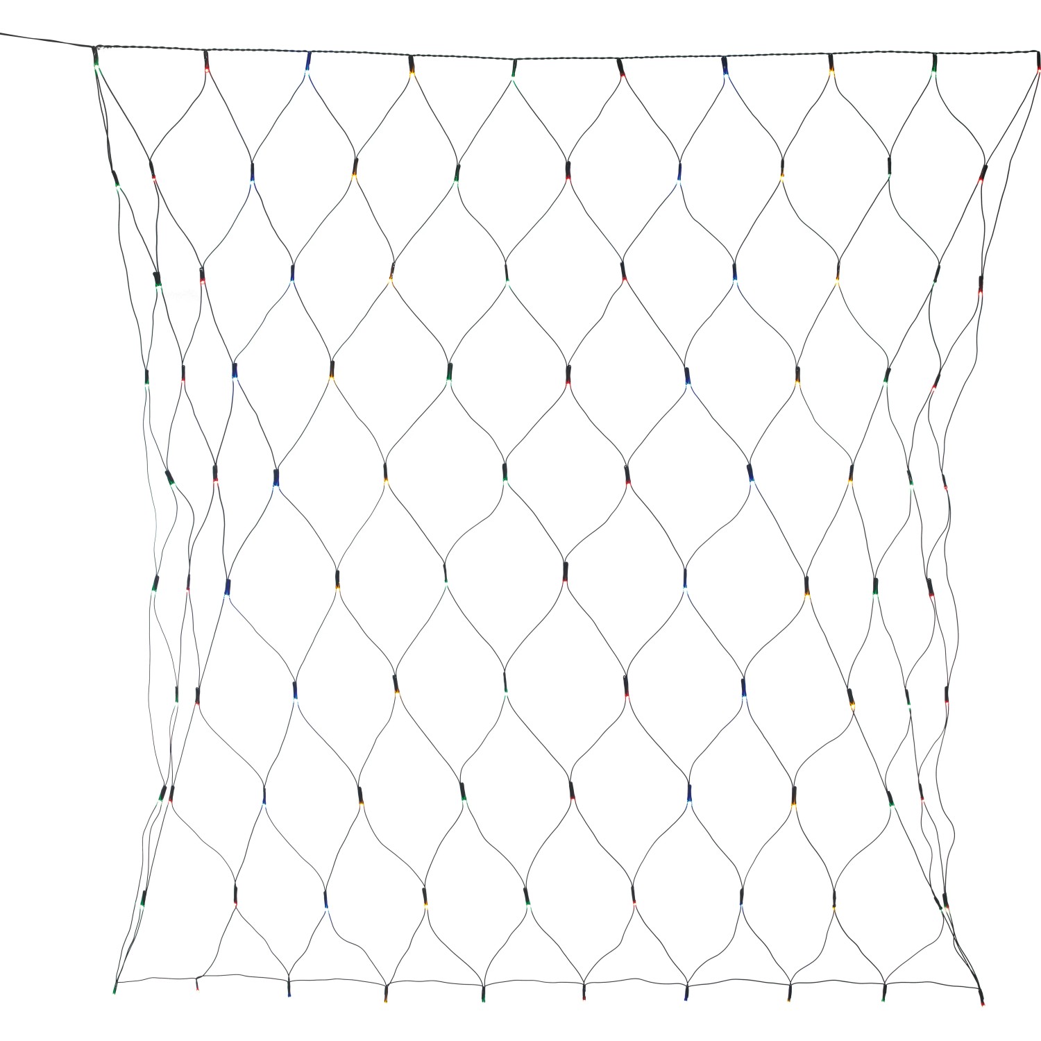 LED-Lichternetz 100 bunte LEDs Grünes Kabel 150 cm