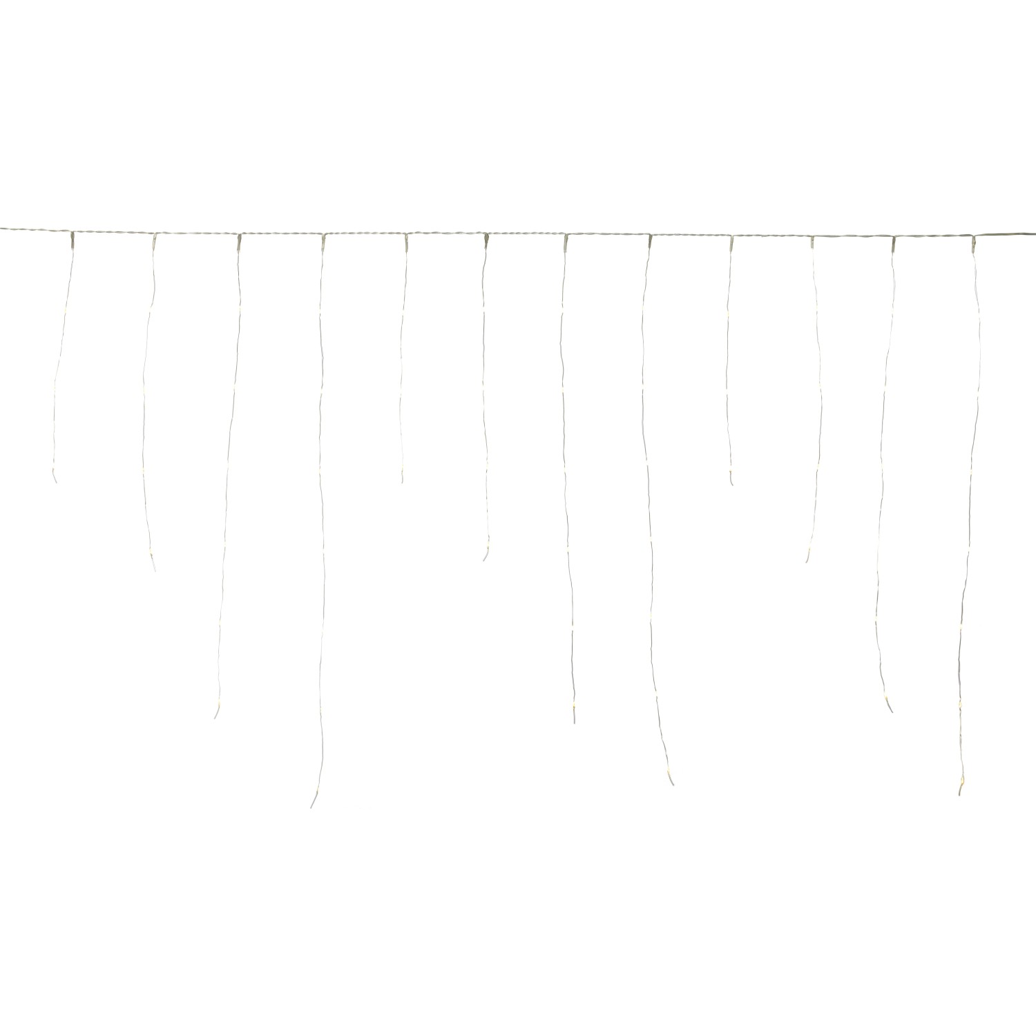 LED-Lichterkette Eisregen 100 warmweiße LEDs Silbernes Kabel 690 cm